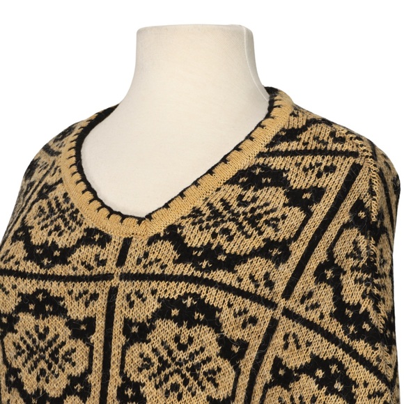 Zara Sweater Grandmacore Neckline Jacquard Patchwork Women Yellow Women XS - S - Picture 6 of 10